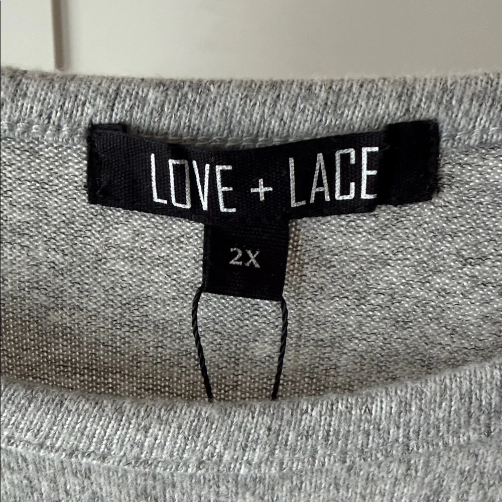 Gray Ruffle Sleeve Sweatshirt - Picture 2 of 7